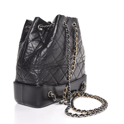 Chanel Aged Calfskin Quilted Small Gabrielle Backpack Black 3 of 8