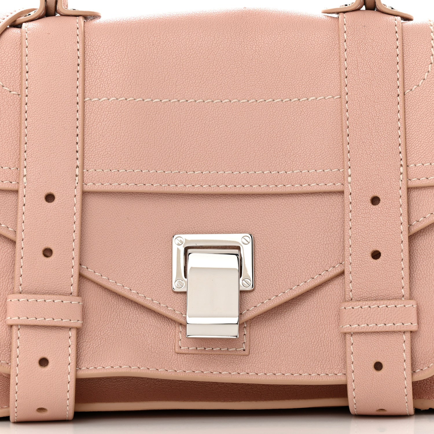 Proenza Schouler Calfskin Topstitch Tiny PS1 Satchel Pale Pink 8 of 11