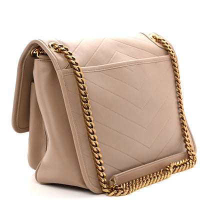 Saint Laurent Lambskin Matelasse Monogram Medium Niki Chain Satchel Dark Beige 3 of 11