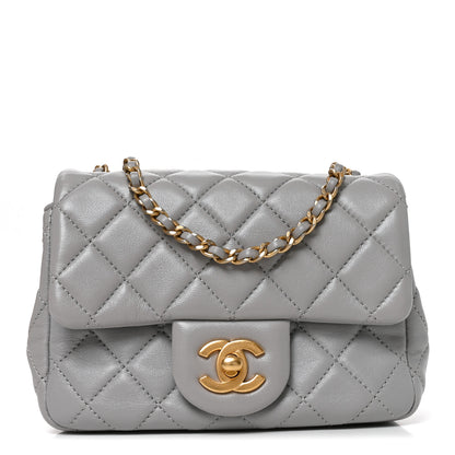 Chanel Lambskin Quilted Mini Pearl Crush Flap Light Grey 1 of 9