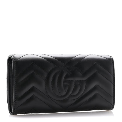 Gucci Calfskin Matelasse GG Marmont Continental Wallet Black 3 of 9