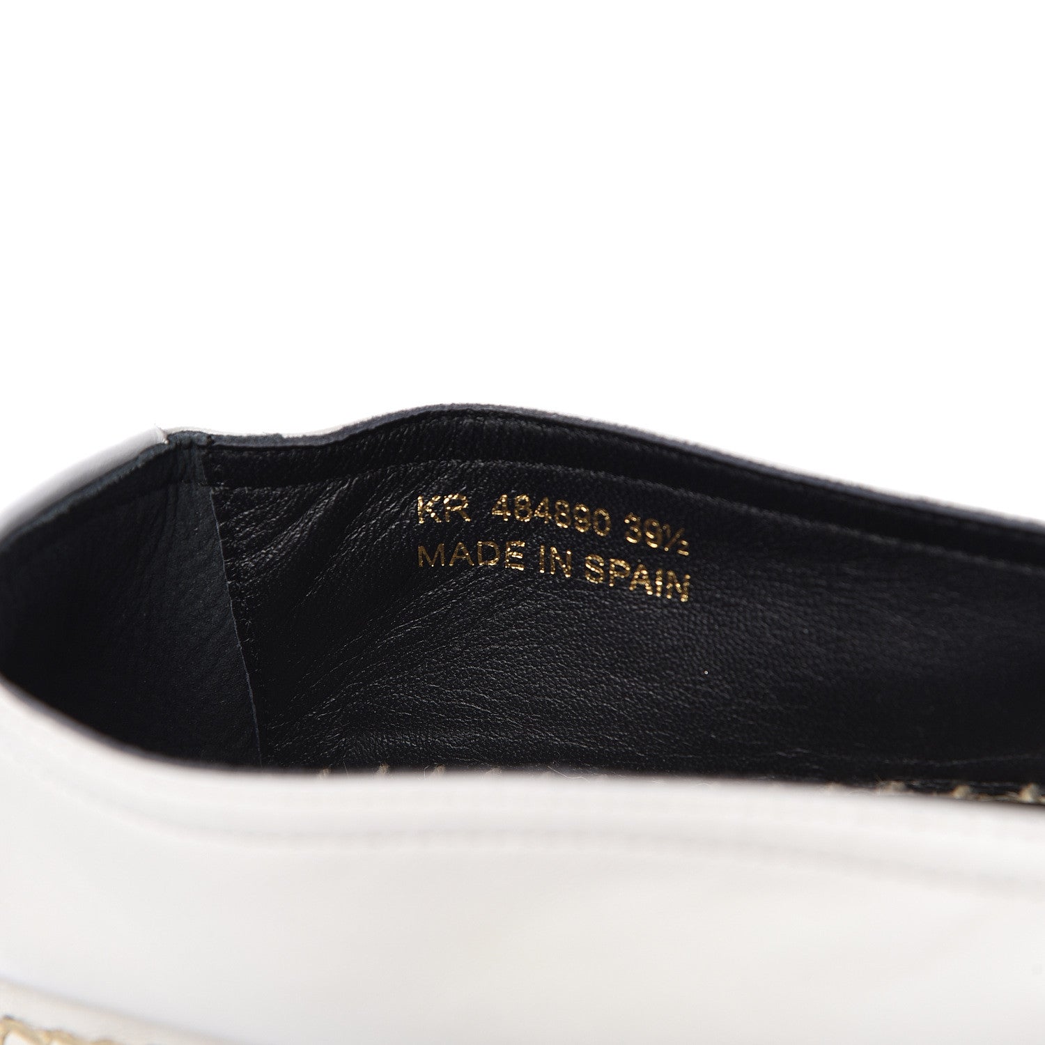 Saint Laurent Lambskin Monogram Espadrilles 39.5 White 8 of 10