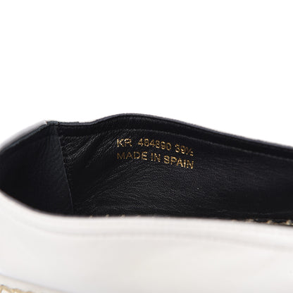 Saint Laurent Lambskin Monogram Espadrilles 39.5 White 8 of 10