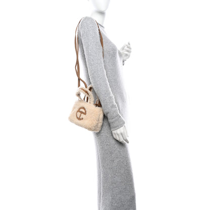 Telfar X UGG Suede Shearling Reverse Small Shopping Bag Natural 2 of 9