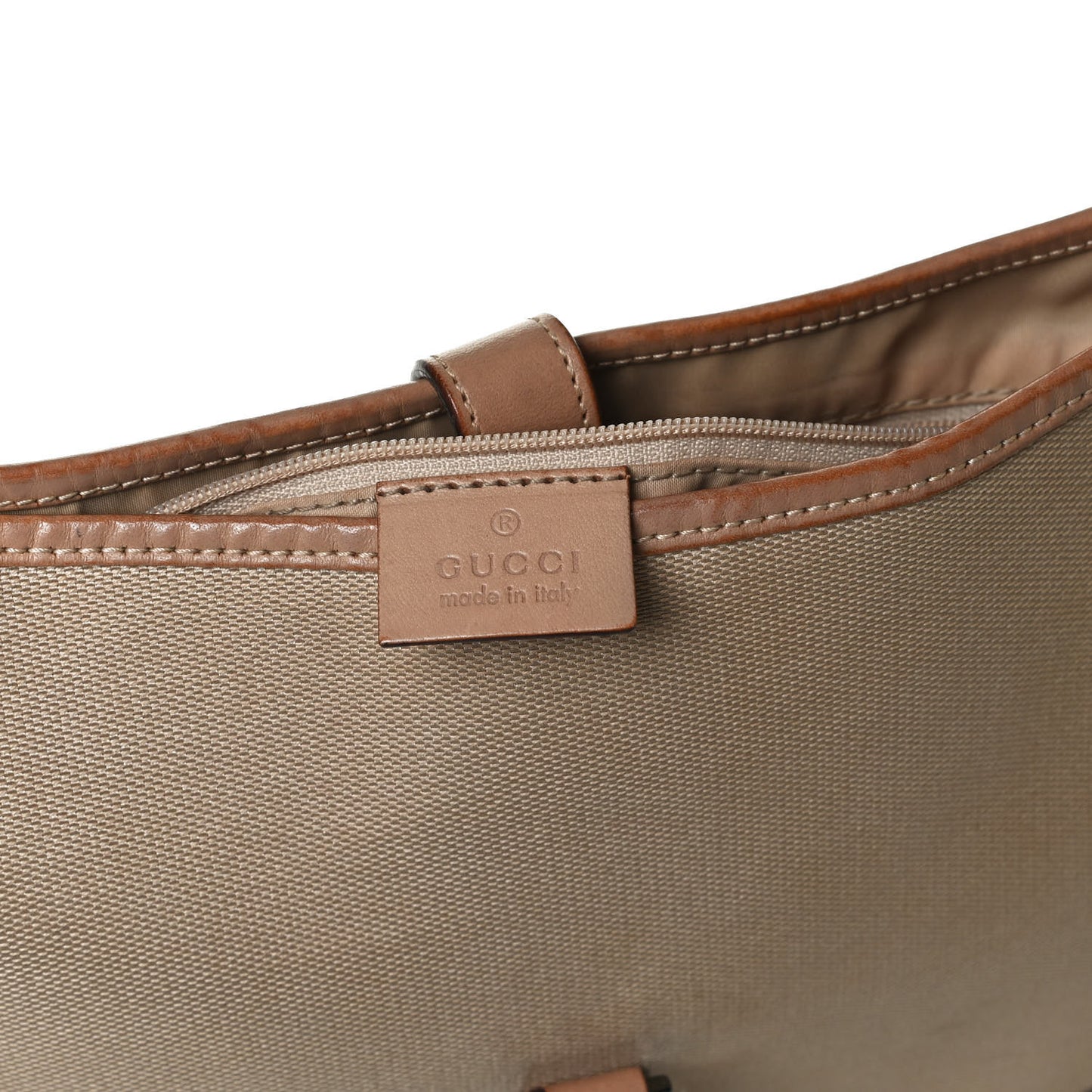 Canvas Calfskin Jackie O Hobo Beige