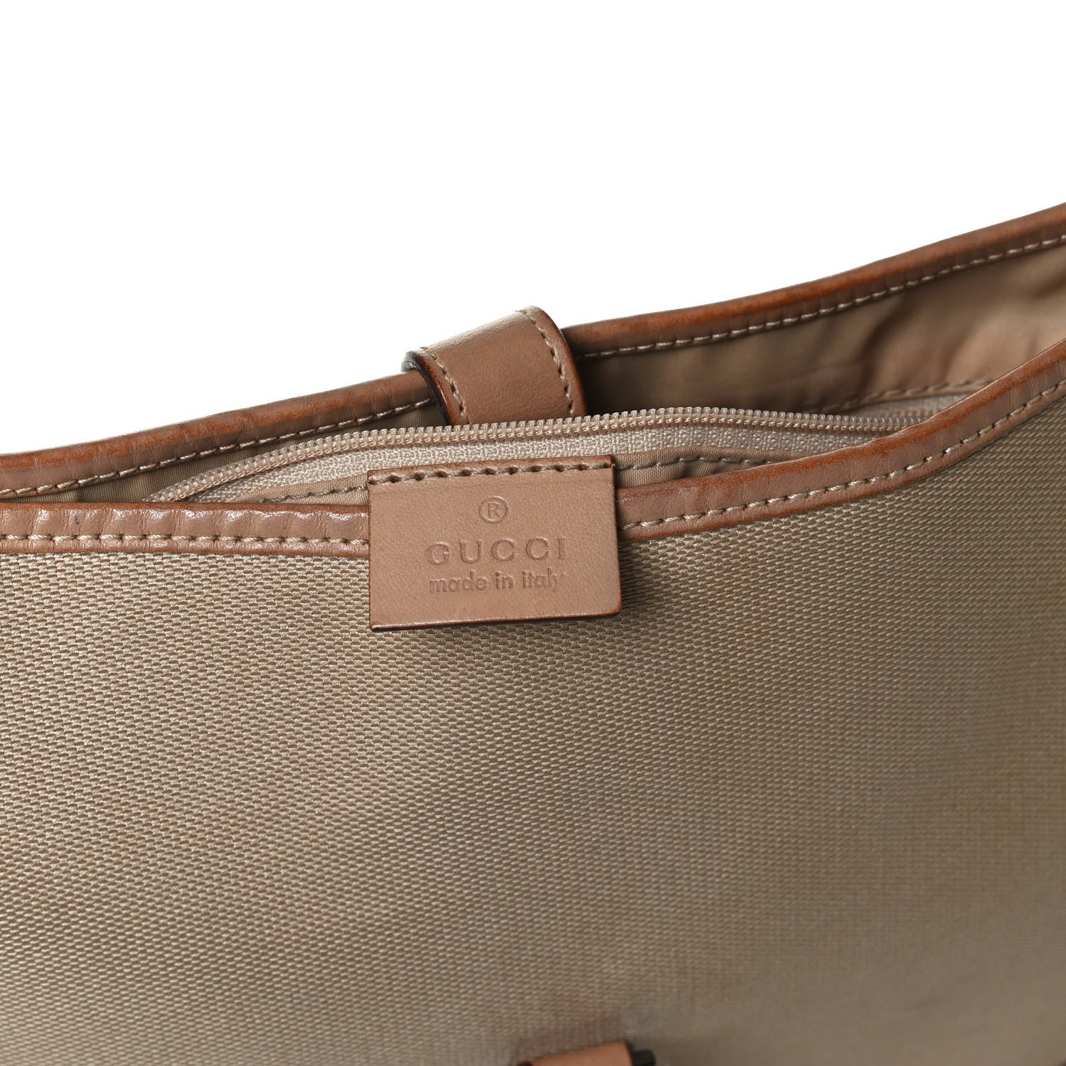 Gucci Canvas Calfskin Jackie O Hobo Beige 5 of 25