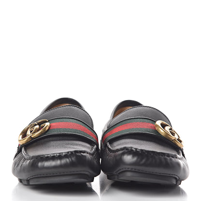 Gucci Calfskin Womens Noel Web Driver Loafers 39 Black 2 of 9