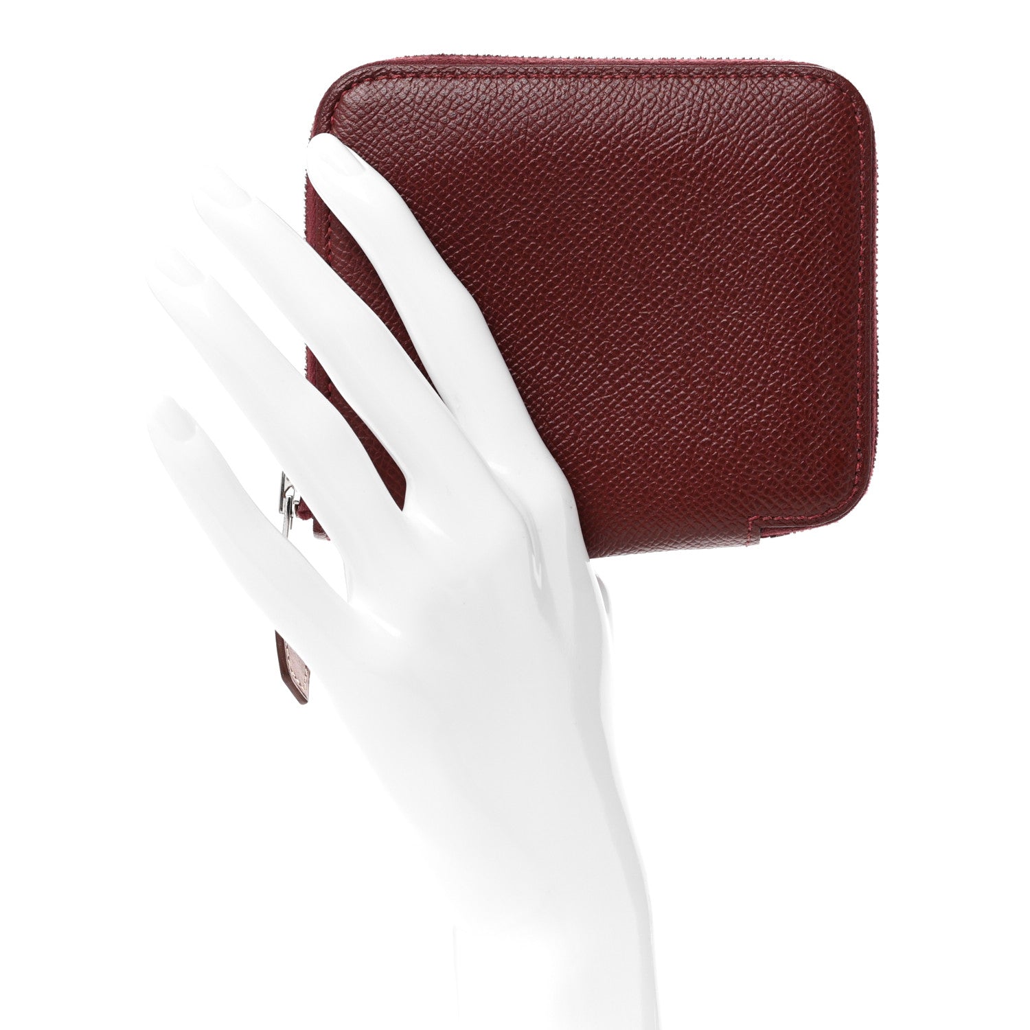 Hermes Epsom Silk'In Compact Wallet Bordeaux 2 of 11