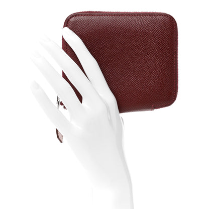 Hermes Epsom Silk'In Compact Wallet Bordeaux 2 of 11