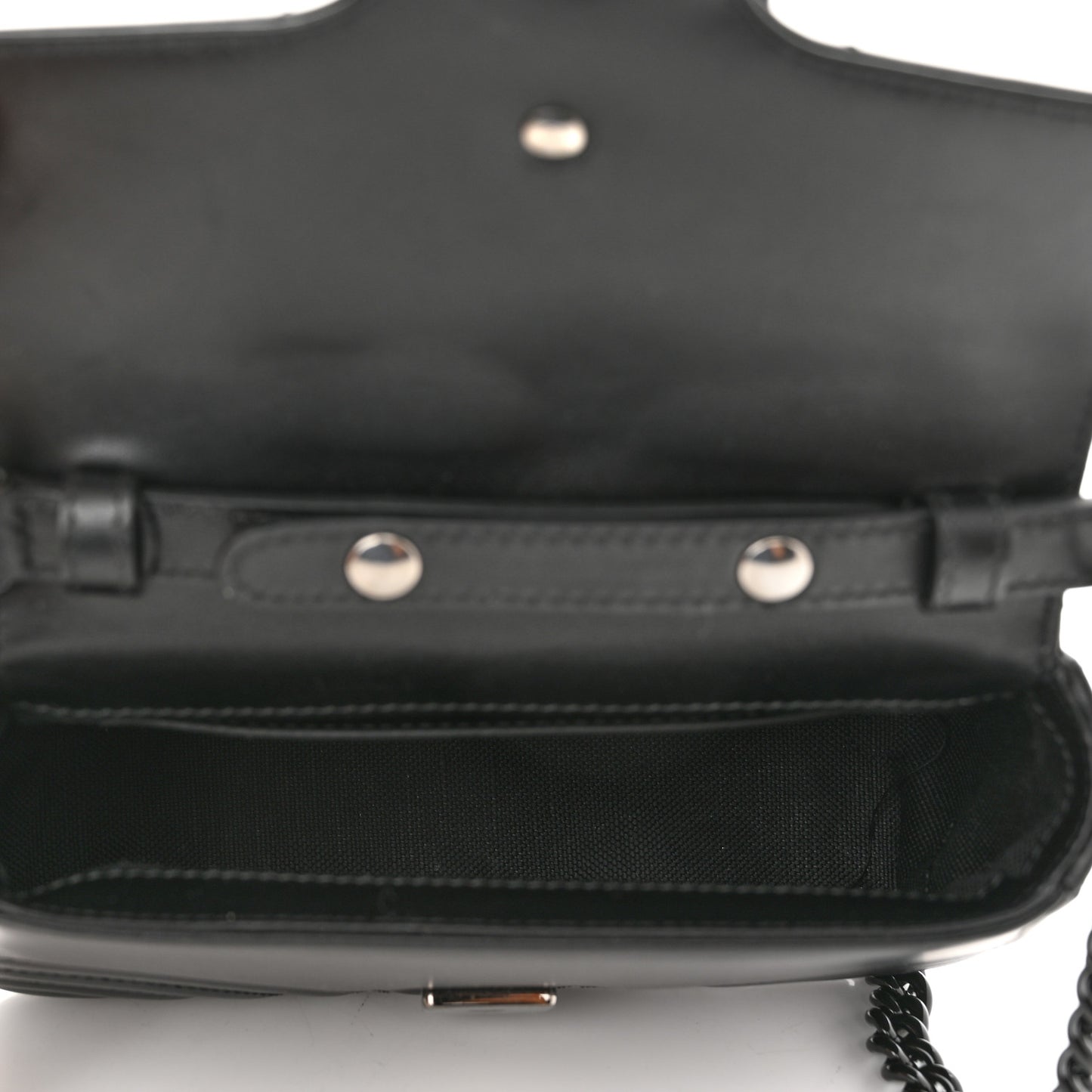 Calfskin Matelasse Monochrome Mini GG Marmont Top Handle Shoulder Bag Black