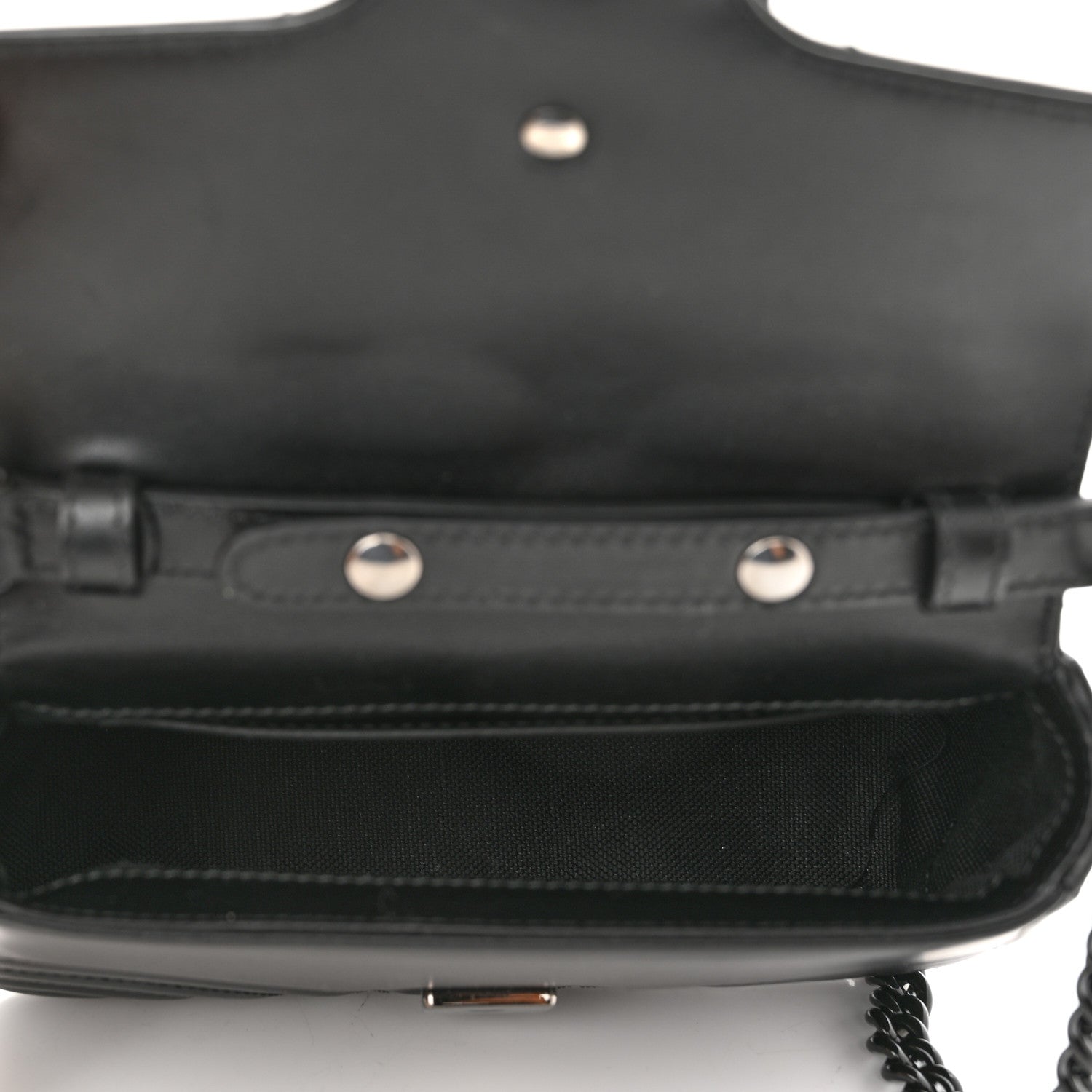 Gucci Calfskin Matelasse Monochrome Mini GG Marmont Top Handle Shoulder Bag Black 5 of 9