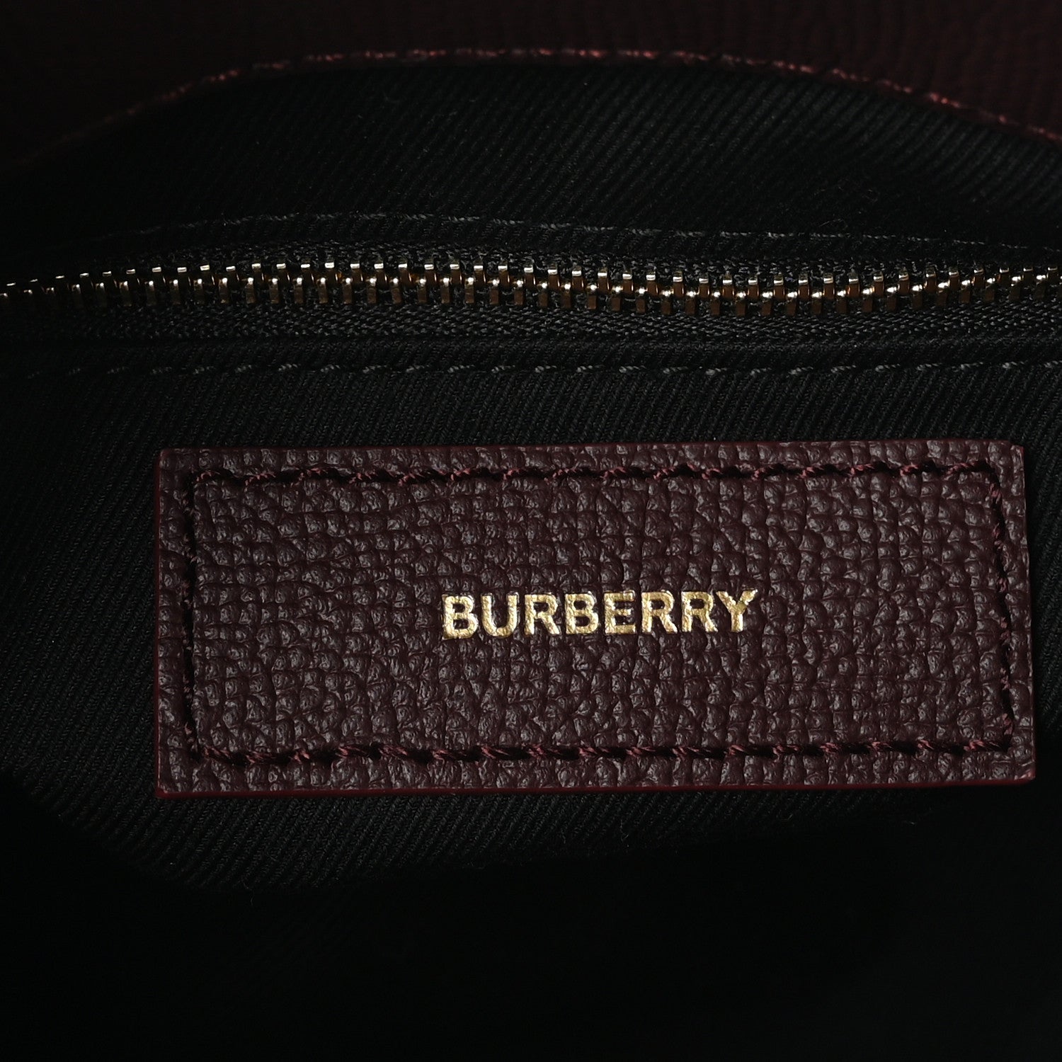 Burberry Grainy Calfskin House Check Small Banner Tote Mahogany Red 8 of 11