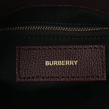 Burberry Grainy Calfskin House Check Small Banner Tote Mahogany Red 8 of 11