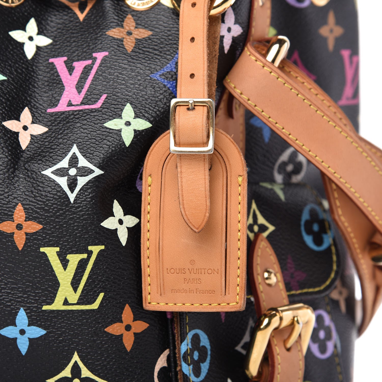 Louis Vuitton Monogram Multicolor Petit Noe Black 9 of 10