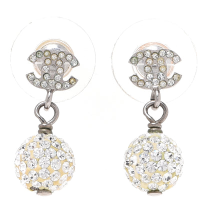 Chanel Crystal Pearl CC Drop Earrings Pearly White 1 of 4