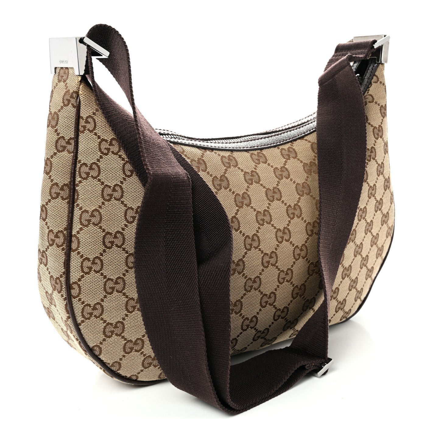 Monogram Medium Half Moon Hobo Dark Brown