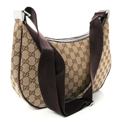 Gucci Monogram Medium Half Moon Hobo Dark Brown 3 of 11