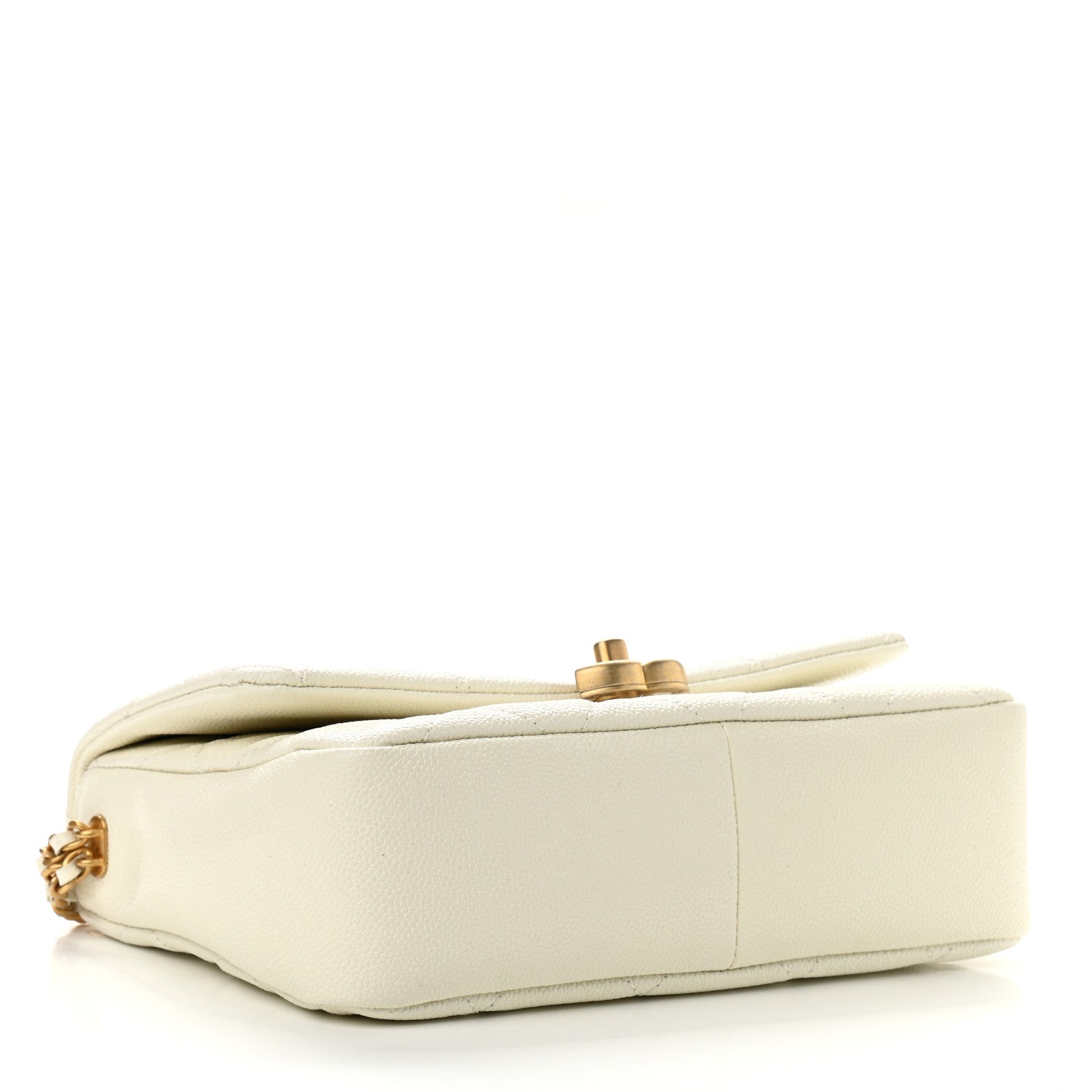 Chanel Shiny Caviar Quilted Small Chain Melody Flap White 4 of 9