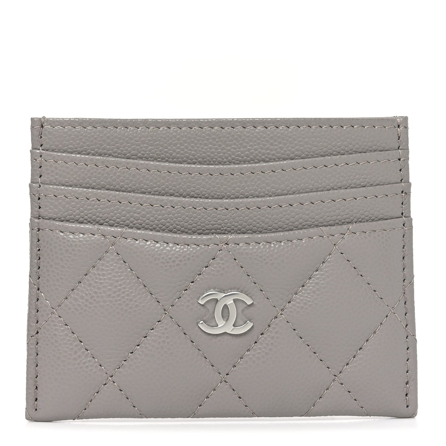 Caviar Quilted Multi Card Holder Dark Grey