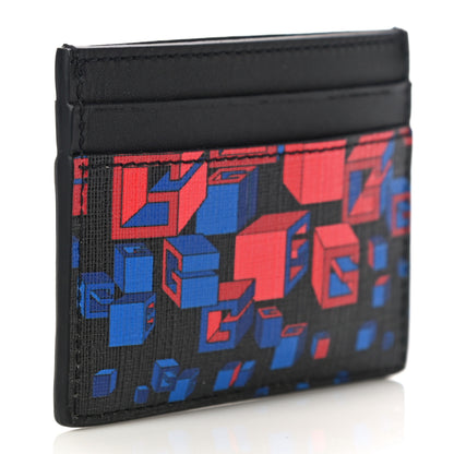 Gucci Canvas Moon Calfskin G Supreme Space Print Card Holder Black Red Blue 3 of 12