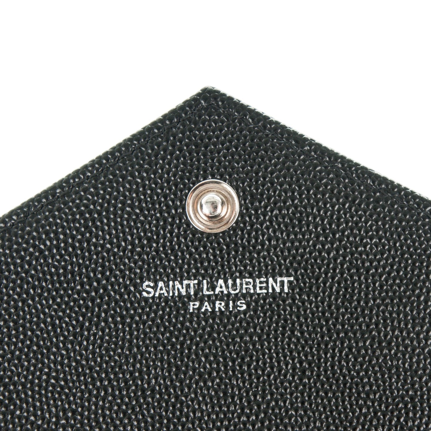 Grain De Poudre Matelasse Chevron Medium Monogram Chain Wallet Black