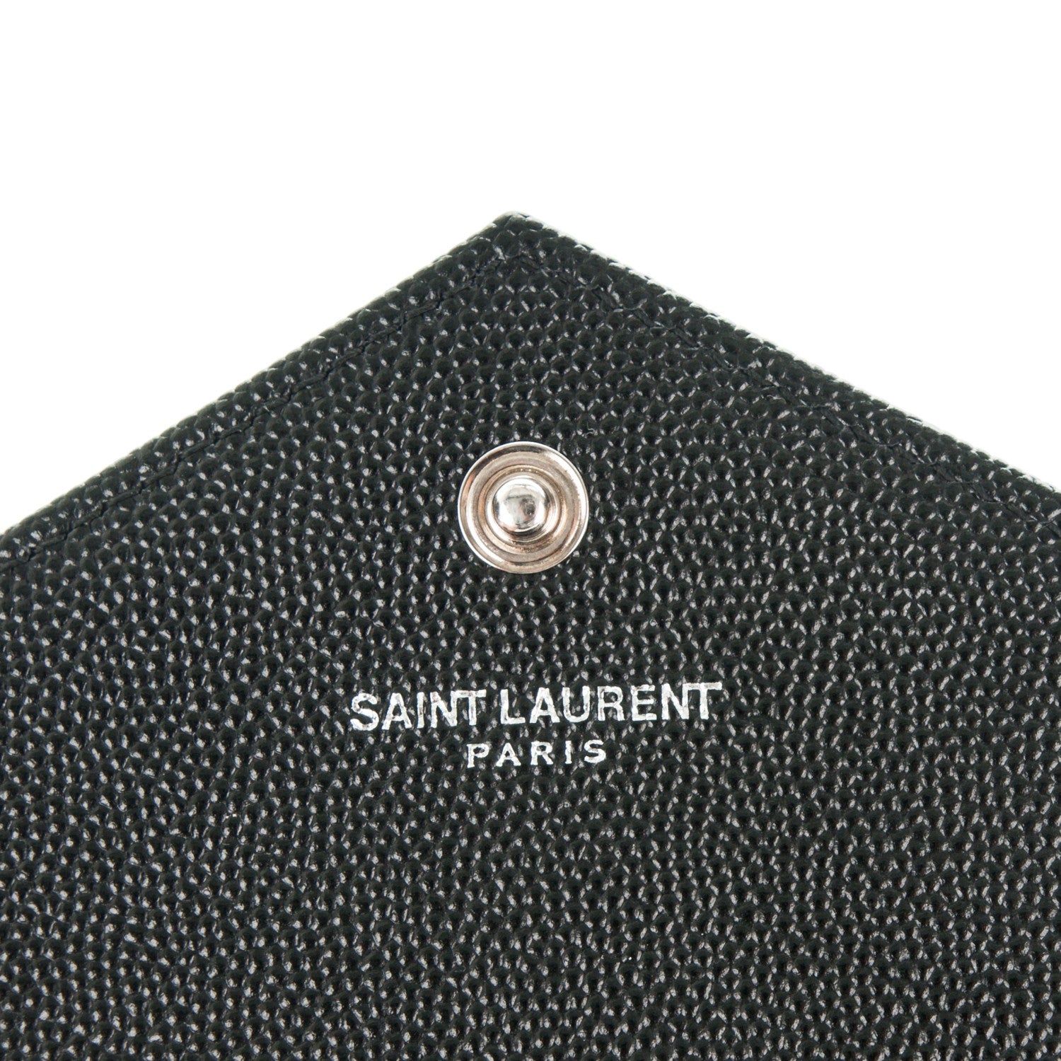 Saint Laurent Grain De Poudre Matelasse Chevron Medium Monogram Chain Wallet Black 6 of 6