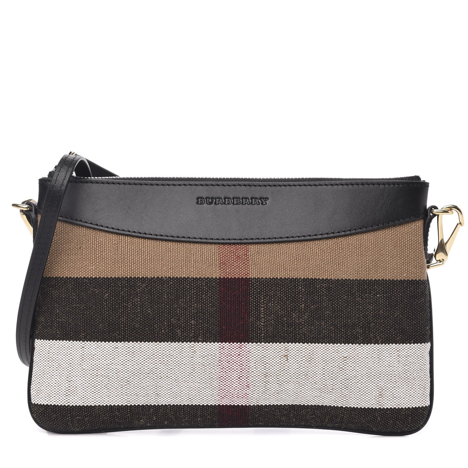 Burberry House Check Derby Peyton Crossbody Clutch Bag Black 1 of 10