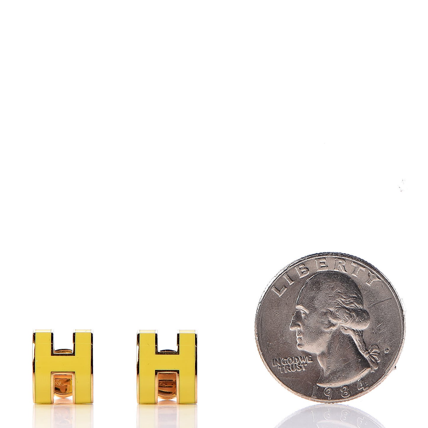 Gold Lacquered Pop H Earrings Jaune Sature