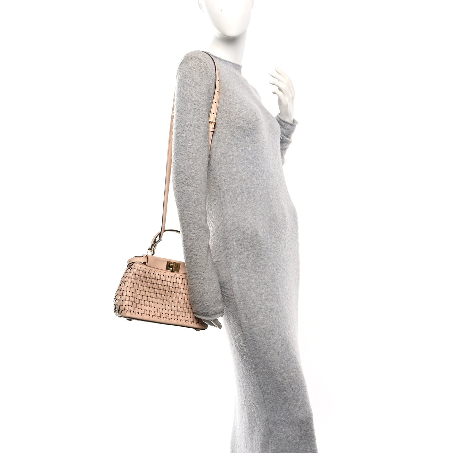Vitello Grace Intreccio Mini Peekaboo Iconic Satchel Light Rose