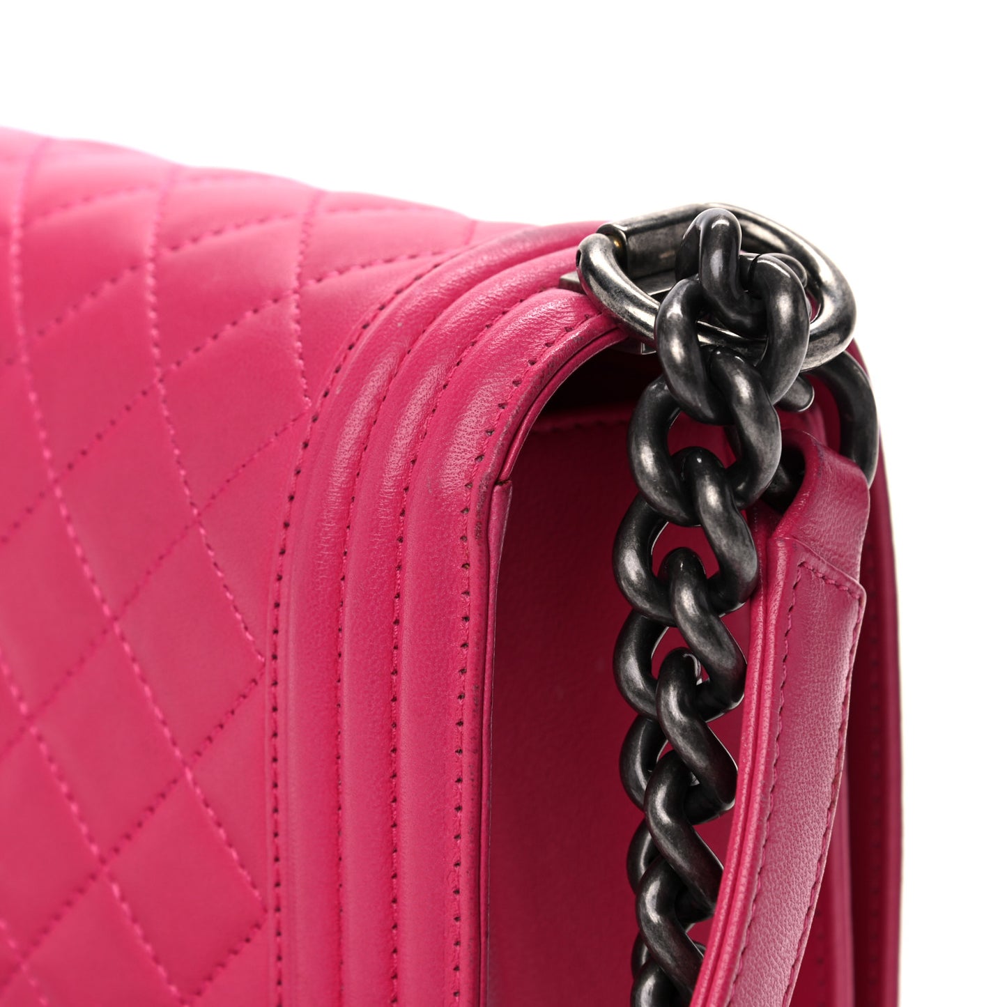 Lambskin Quilted Medium Boy Flap Pink