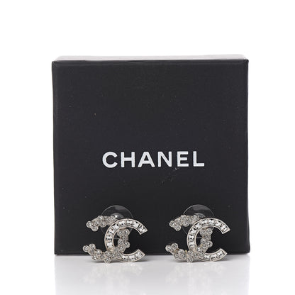 Chanel Baguette Crystal CC Earrings Silver 5 of 5