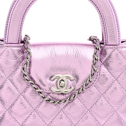 Chanel Metallic Aged Calfskin Quilted Nano Kelly Shopper Pink 8 of 11