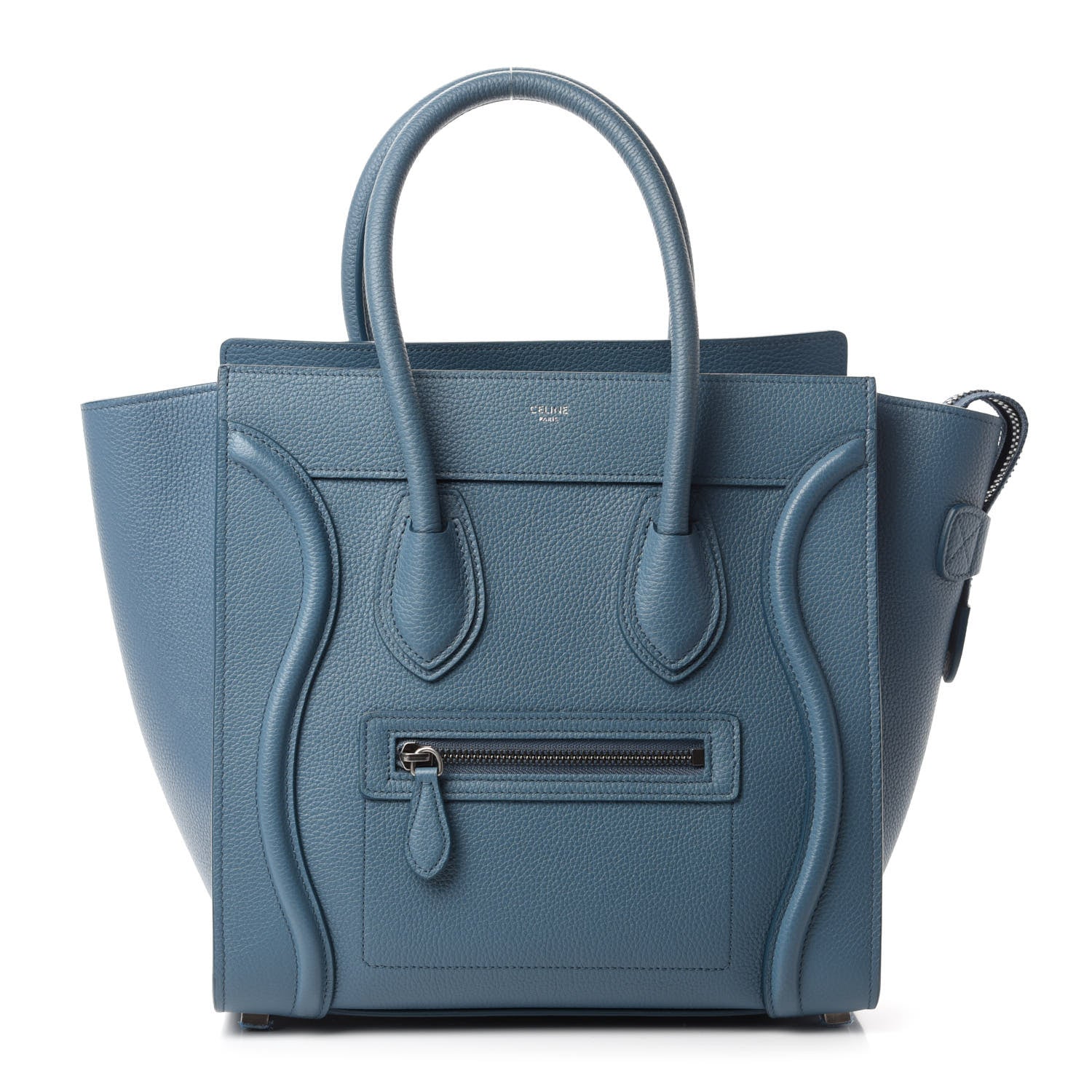 Celine Drummed Calfskin Micro Luggage Slate 1 of 9