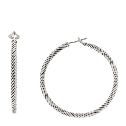 David Yurman Sterling Silver Medium Cable Classics Hoop Earrings 1 of 5