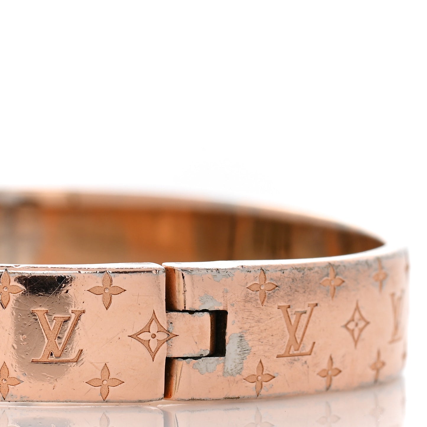 Brass Monogram Nanogram Cuff M Pink Gold