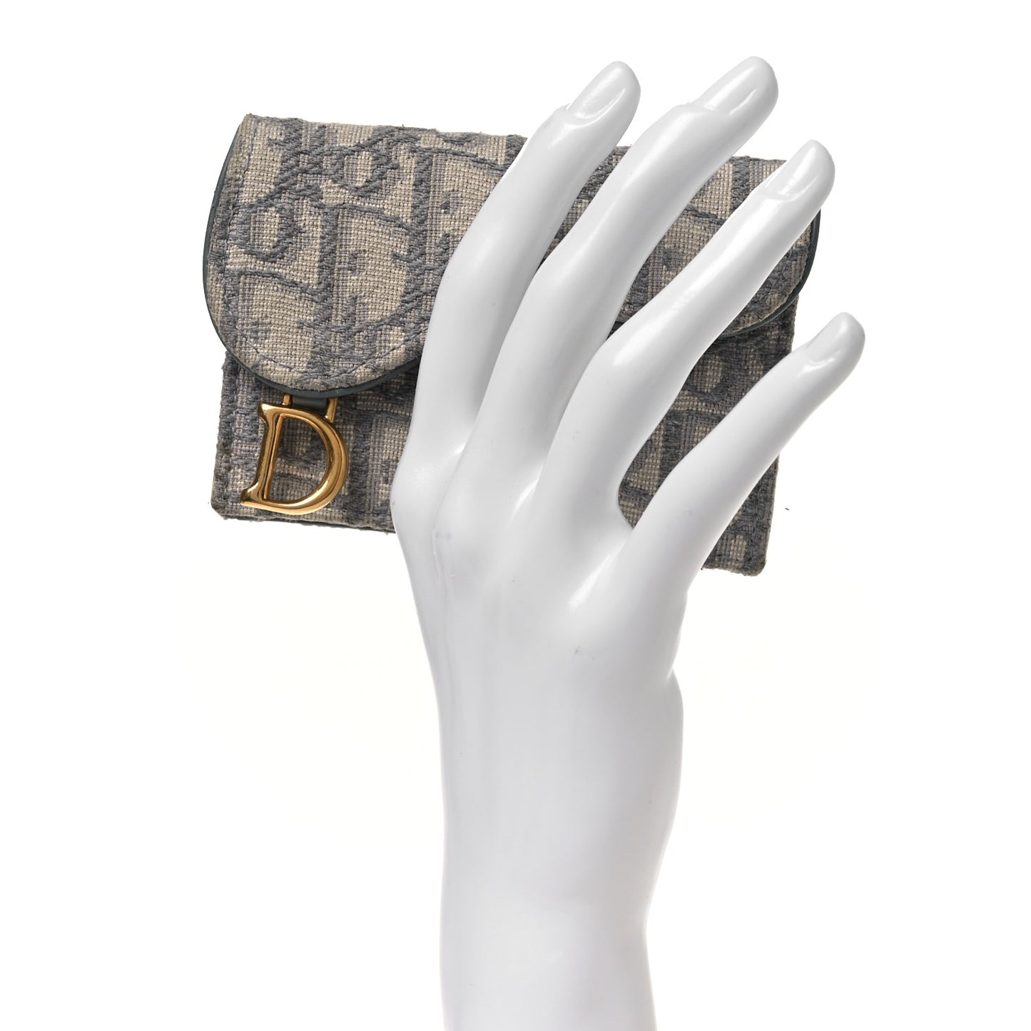 Oblique Saddle Bloom Card Holder Gray
