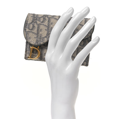 Christian Dior Oblique Saddle Bloom Card Holder Gray 2 of 8