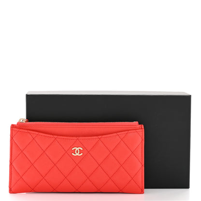 Chanel Caviar Quilted Classic Zip Pouch Red 10 of 10