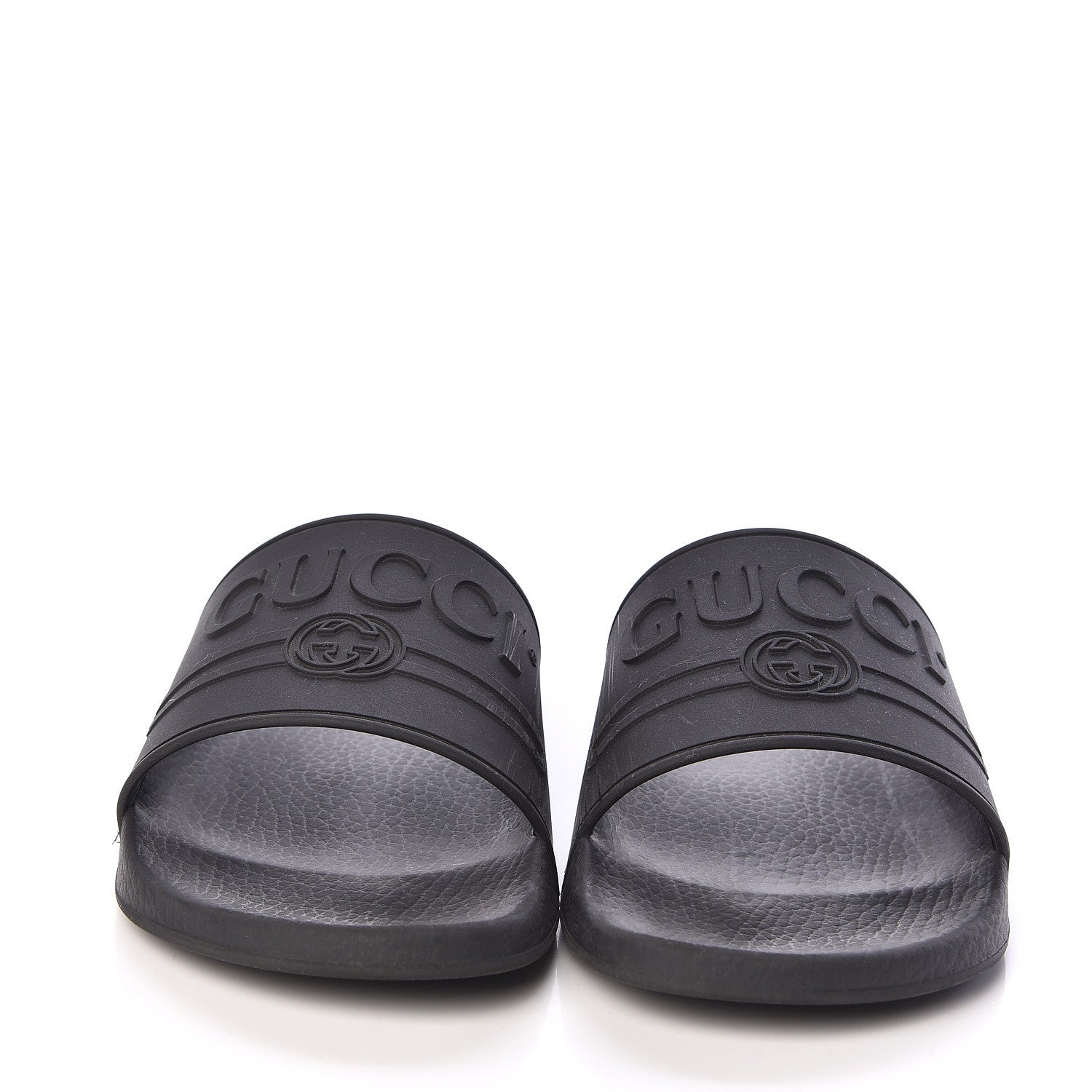 Gucci Rubber Logo Stamped Mens Slide Sandals 7 Black 2 of 9