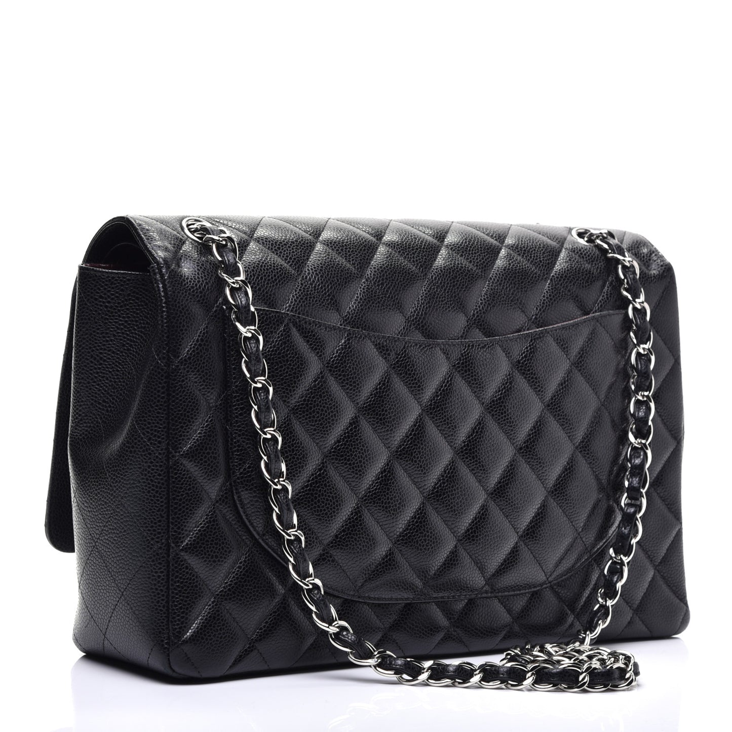 Caviar Quilted Maxi Double Flap Black