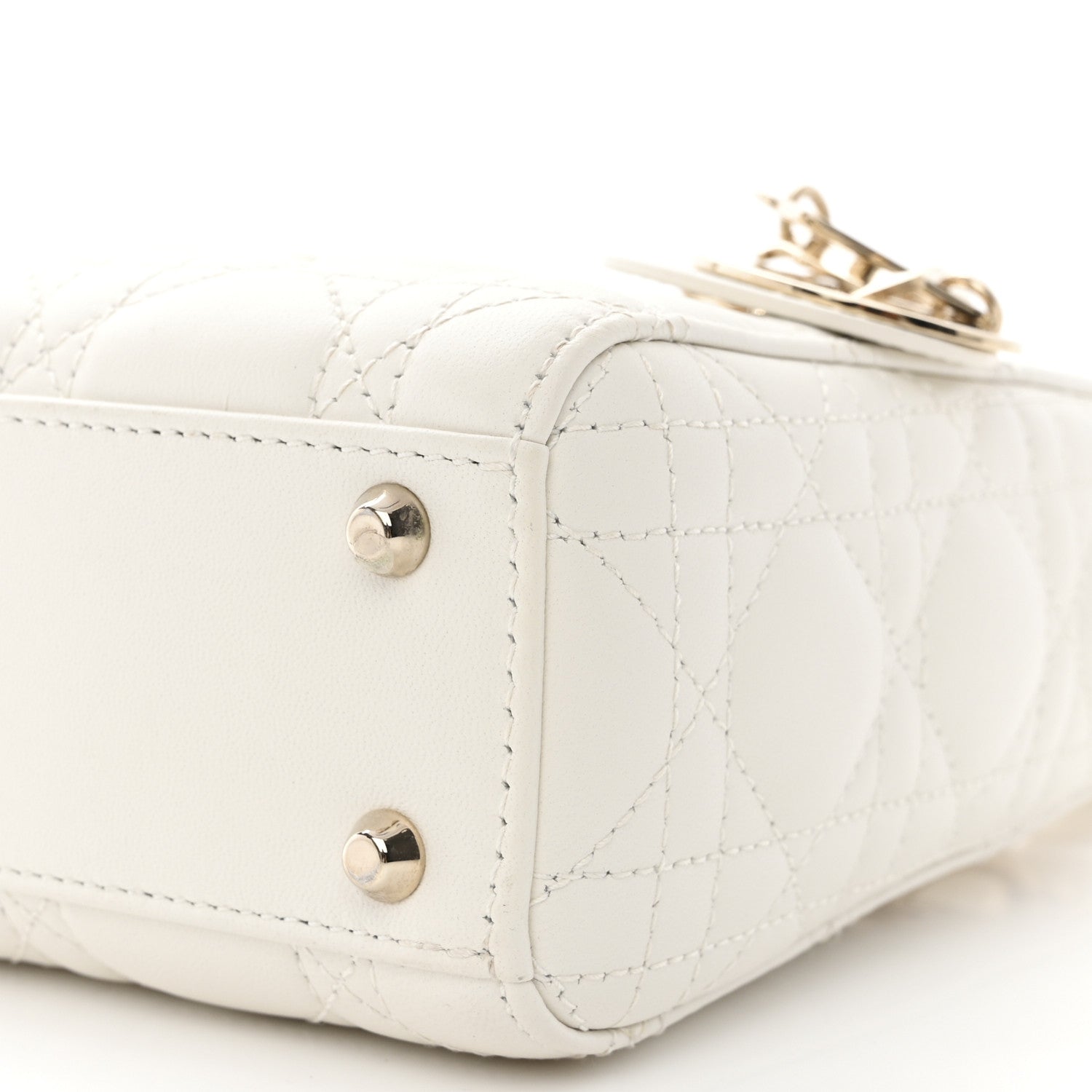 Christian Dior Lambskin Cannage Mini Lady Dior White 10 of 11