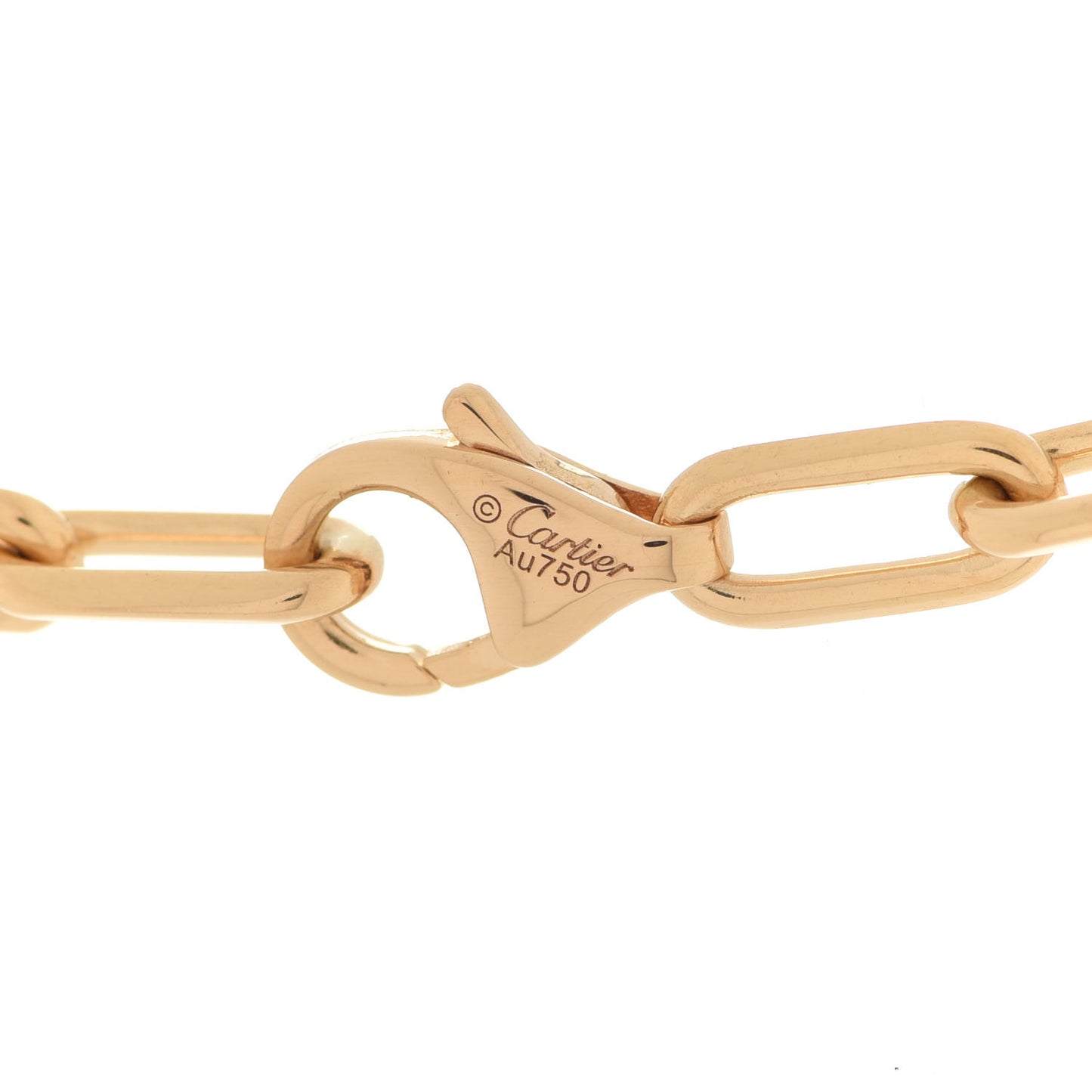 18K Yellow Gold SM Santos De Cartier Link Necklace
