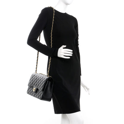 Chanel Caviar Quilted Jumbo Double Flap Black 2 of 9