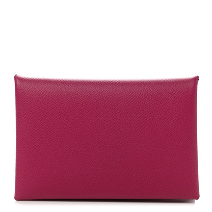 Hermes Madame Calfskin Calvi Card Case Rose Pourpre 1 of 8