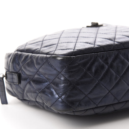 Chanel Metallic Aged Calfskin Quilted Medium Reissue Camera Case Bag Blue 6 of 9