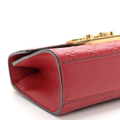 Gucci Guccissima Small Padlock Shoulder Bag Hibiscus Red 9 of 14