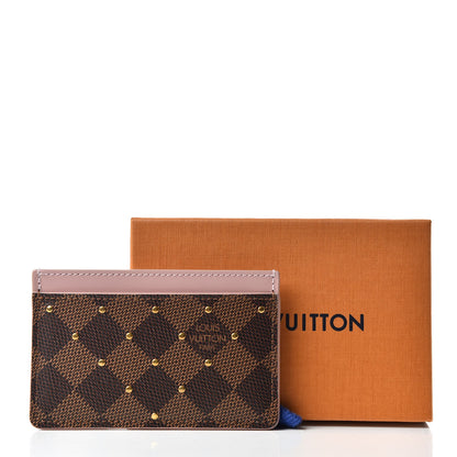 Louis Vuitton Damier Ebene Studded Card Holder Rose Ballerine 6 of 6