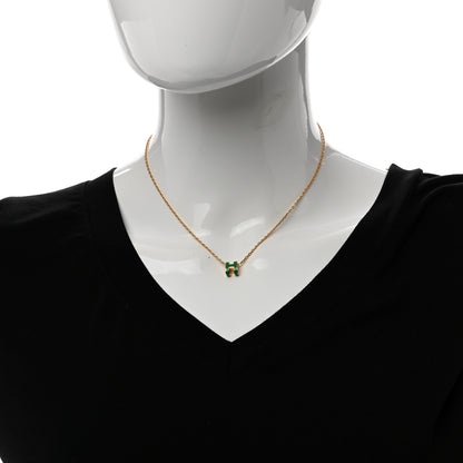 Hermes Lacquered Gold Mini Pop H Pendant Necklace Malachite 2 of 5