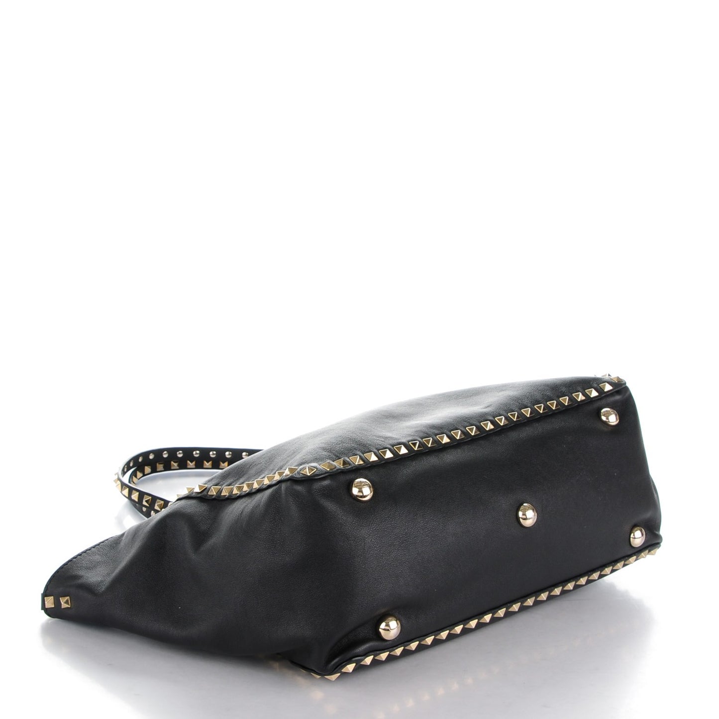 Vitello Medium Rockstud Tote Black