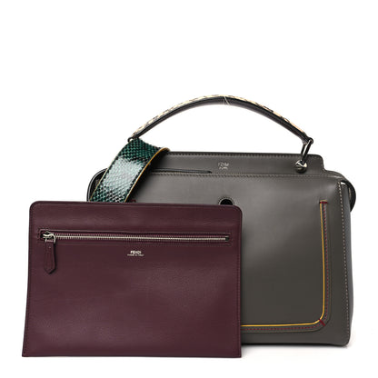 Fendi Vitello Baltico Dolce Elaphe DotCom Satchel  Carbone Ramar Multicolor 3 of 12